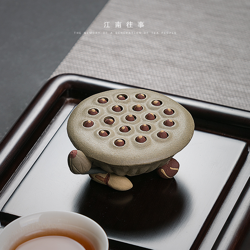 Jiangnan past purple sand tea rhyme familiar lotus lotus cover rear kung fu tea tea tea accessories can raise move furnishing articles