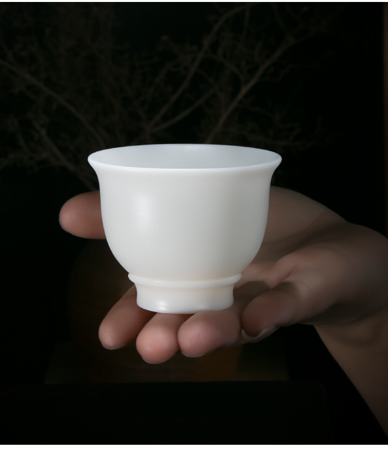 Jiangnan past dehua ceramic biscuit firing suet jade white porcelain cups kung fu tea cup sample tea cup, master cup