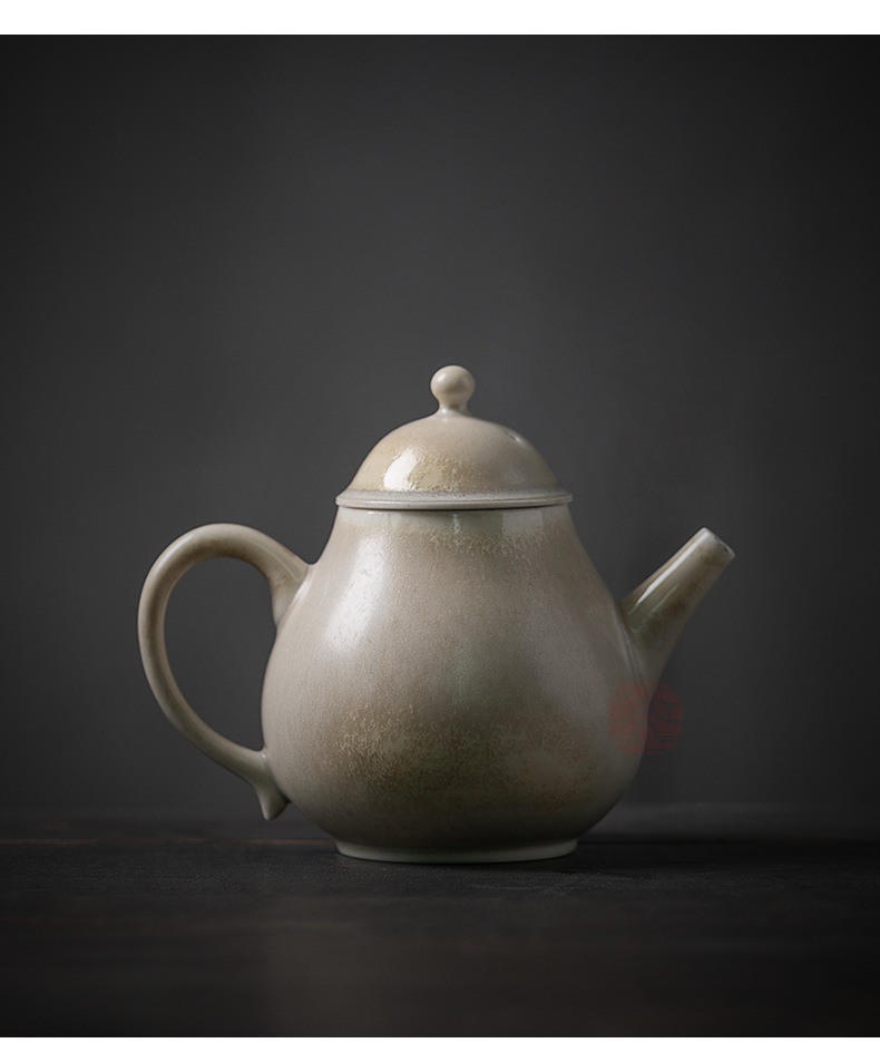 Jiangnan past plant ash little teapot ceramic household hand made firewood pear type pot of kung fu tea pot teapot