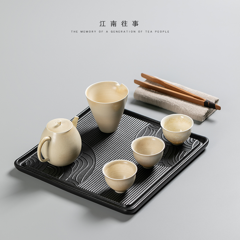 Jiangnan past ceramic tea tray was the home of black tray saucer kung fu tea set Japanese dry plate bearing small tea tea table