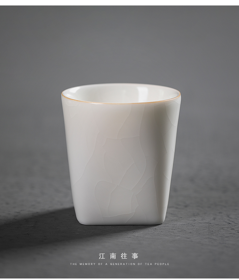 Jiangnan ceramic cups past your up square cup kung fu tea tea sample tea cup tea cup single cup a single master