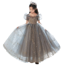 Childrens dress princess dress high-end girl piano performance dress flower girl wedding little girl host evening dress summer