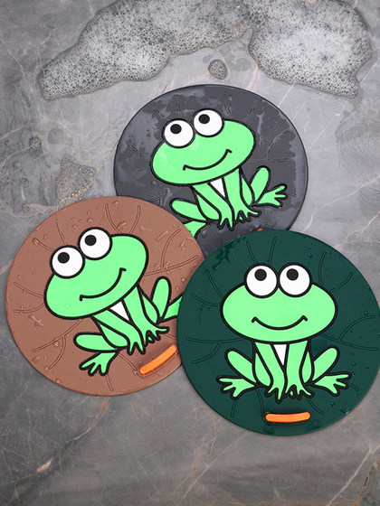 卡通地漏防臭器封口盖PVC垫片下水道反味卫生间厨房水槽浴室卫浴