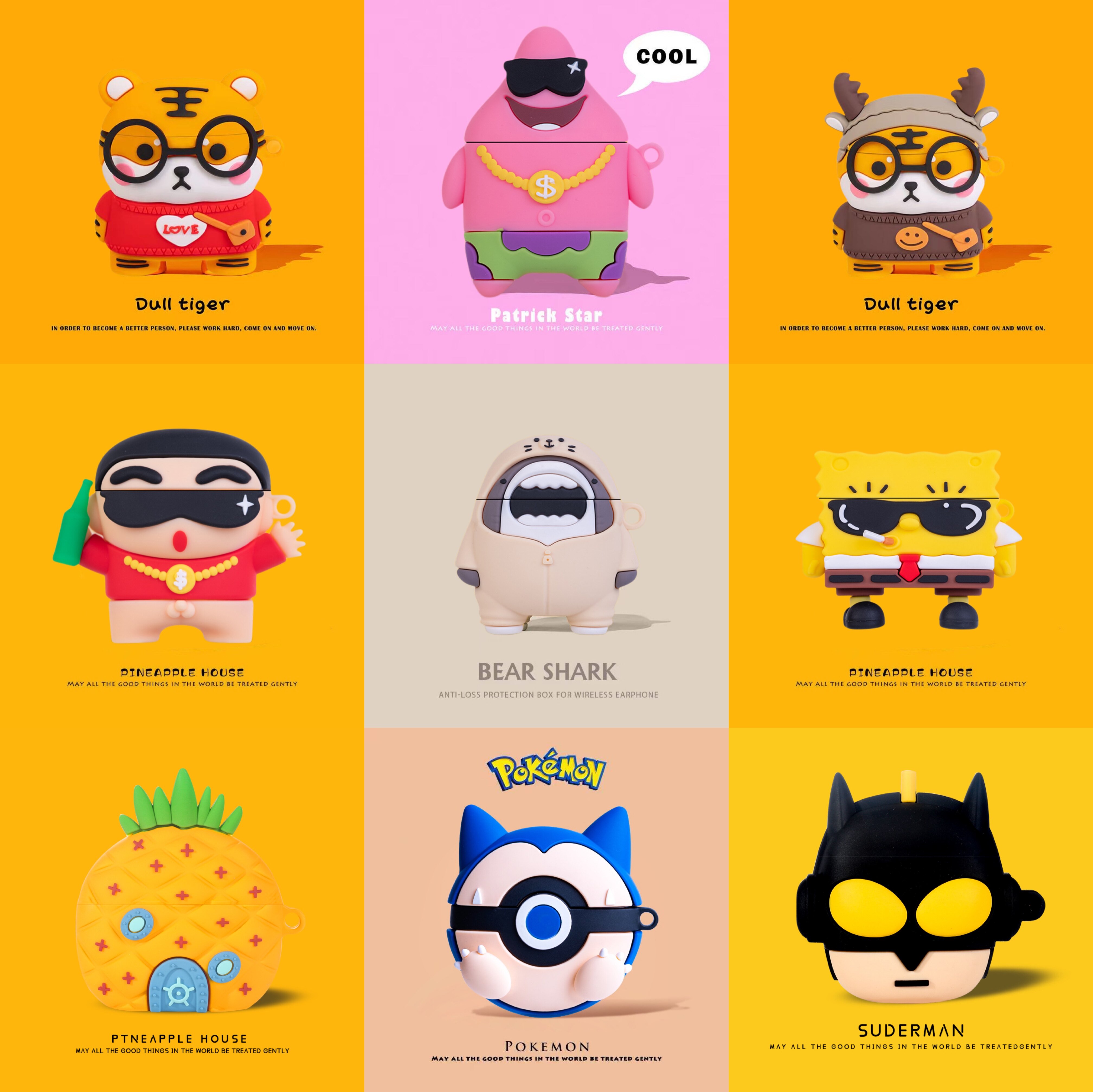 ins cartoon creative airpods1 2nd generation wireless earphone sleeve suitable for apple pro3 protective sleeve silicone soft shell