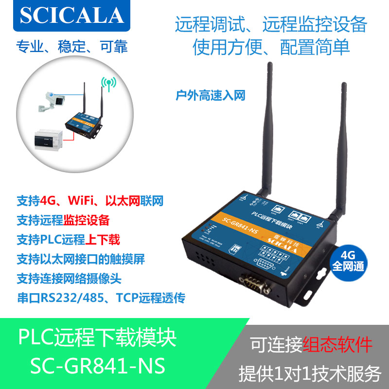 PLC remote download program debugging monitoring 4G industrial router equipment off-site networking frost cicada GR841