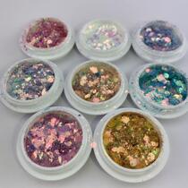 Nail fairy fairy pupil illusion sequin 8 color laser glitter bright gradient nail patch net red nail jewelry