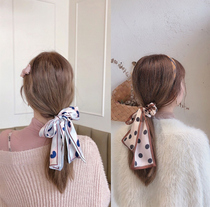 MOBAI temperament small accessories wild French vintage satin silk scarf Autumn and winter small long headscarf decorative hair band for women