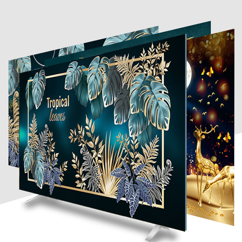 Simple modern TV cover 50 inch 55 inch 65 inch dust cover set TV dust cover curved straight face cover cloth