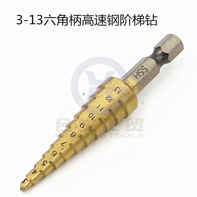 3-13mm thép mạ titan tốc độ cao hex xử lý bước khoan vàng chùa khoan đa chức năng khoan lỗ đẳng hướng - Dụng cụ cắt lưỡi cắt gỗ cho máy mài cầm tay