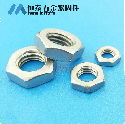 Promotion 304 stainless steel hexagonal thin nut M3-M20 hexagonal thin screw cap GB6172 DIN439