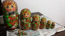 Russian featured sleeve ten layers of linden wood material handmade hand-painted strawberry creative toy with signature