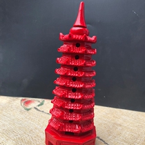 Cinnabar Wenchang Tower Ornament with Certificate