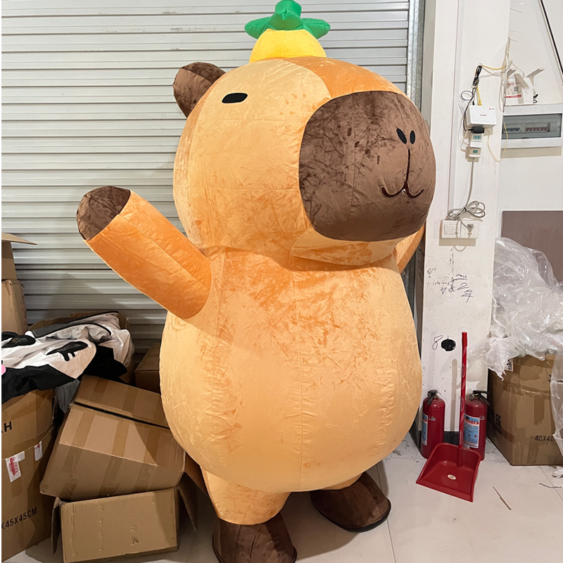 Capybara Mascot Costume, Lulu Mascot Costume, Green Light Party Inflatable Capybara Mascot Costume