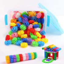 Children 100 Variable Round Gear Building Blocks Large Grain Assembled Parquet Turnable Suit Puzzle 2-3-6-year-old Large