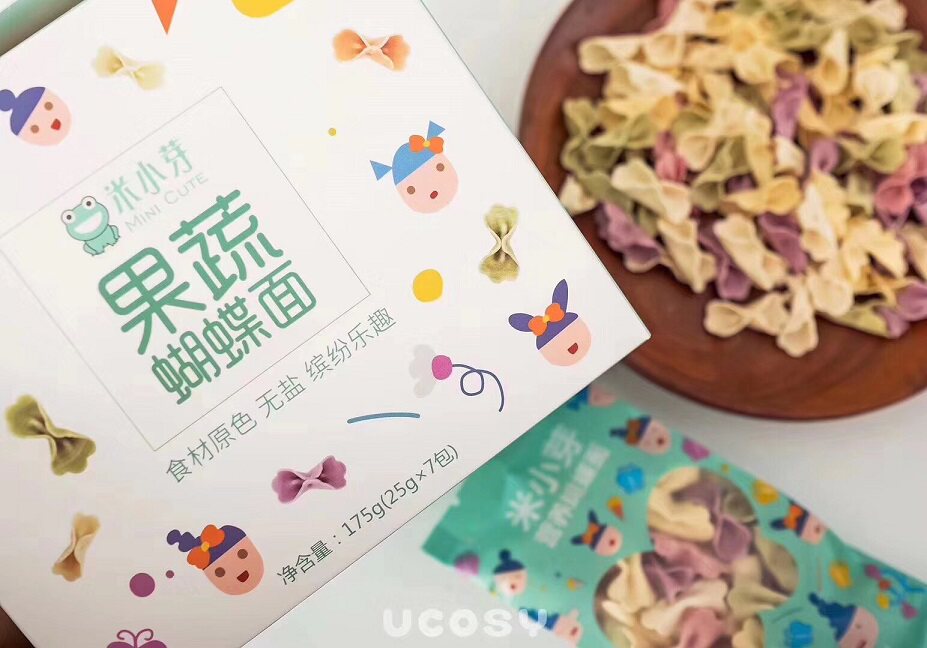 (Physical spot) Rice small bud butterfly noodle baby side food no added salt baby handmade children's vegetable noodles