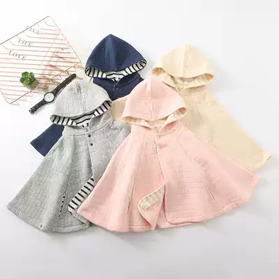 Japanese new children's shawl air cotton baby out cloak baby spring coat princess Cape hooded