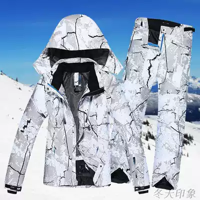 WINTER men's and women's suits windproof Korean snowboard double board couple ski suit top ski pants waterproof