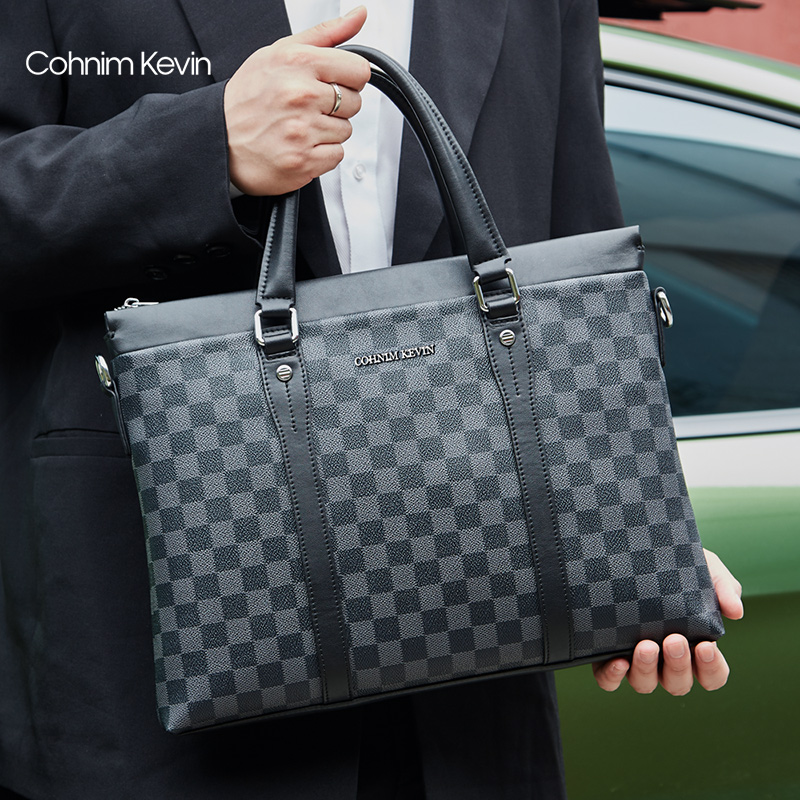 2021 new men's large-capacity handbag diagonal business bag casual trend simple hand-held briefcase
