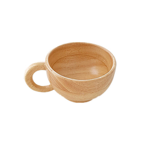 Wooden retro hand-brewed coffee cup Japanese style ins cup with handle household solid wood outdoor afternoon tea latte cup