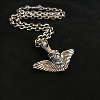 千银厚果 Gaboratory Demon Angel pendant for men and women metal motorcycle rock 925 silver handmade