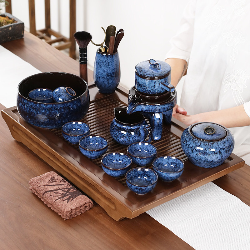 Kiln Change Automatic Tea Set Suit Home Ceramic Teapot Tea Cup Building Stone Grinding Sloth Man Tea Kung Fu Tea Suit-Taobao
