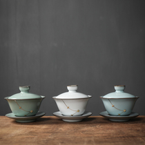 Curium nail Ru kiln kung fu tea set three talent Bowl Bowl single Cup personal ceramic large Kung Fu Tea Bowl single