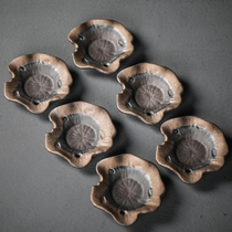 Japanese-style Zen coarse pottery kung fu tea set tea cup mat creative ceramic Kung Fu Cup holder tea tray heat insulation pad