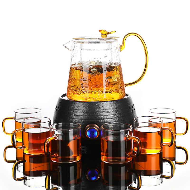 Fully automatic cooking tea machine glass teapot tea cup steam cooking teapot small electric pottery stove high temperature resistant floral teapot health pot-Taobao
