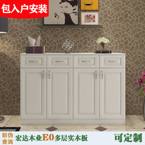 European balcony locker Sunscreen multi-layer solid wood storage cabinet Shoe cabinet Bay window cabinet Sundries cabinet bag installation