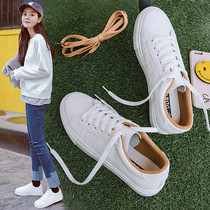 South Korea 2020 Summer new street shot flat white shoes female Korean version of summer breathable board shoes Joker chic white shoes