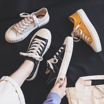 South Korea 2020 trendy shoes summer canvas shoes female Korean version of Joker Breathable ulzzang shoes Hong Kong flavor board shoes small black