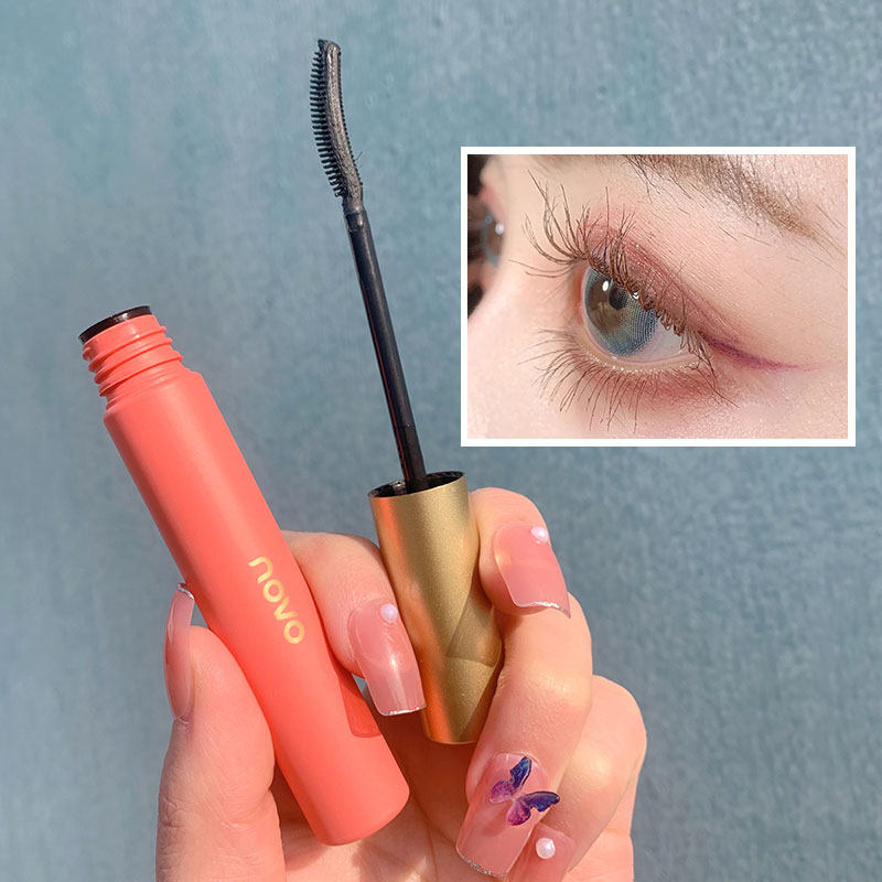 NOVO mascara female base waterproof long-lasting small brush head slender and curly style is not easy to smudge lengthen encryption super long