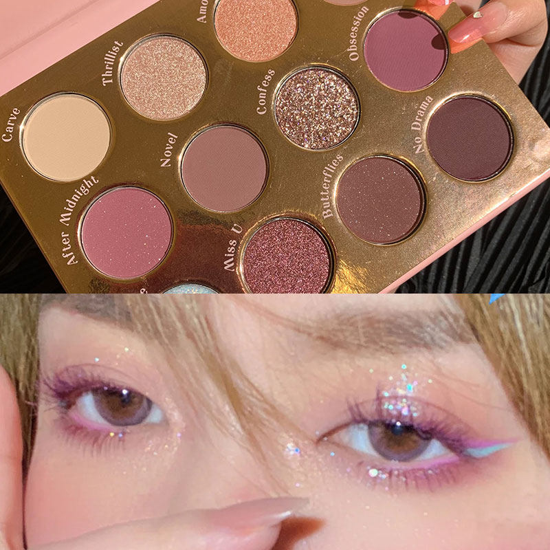 roto eye shadow plate ins super hot net red flash powder sequins pearl matte earth color niche 2021 new