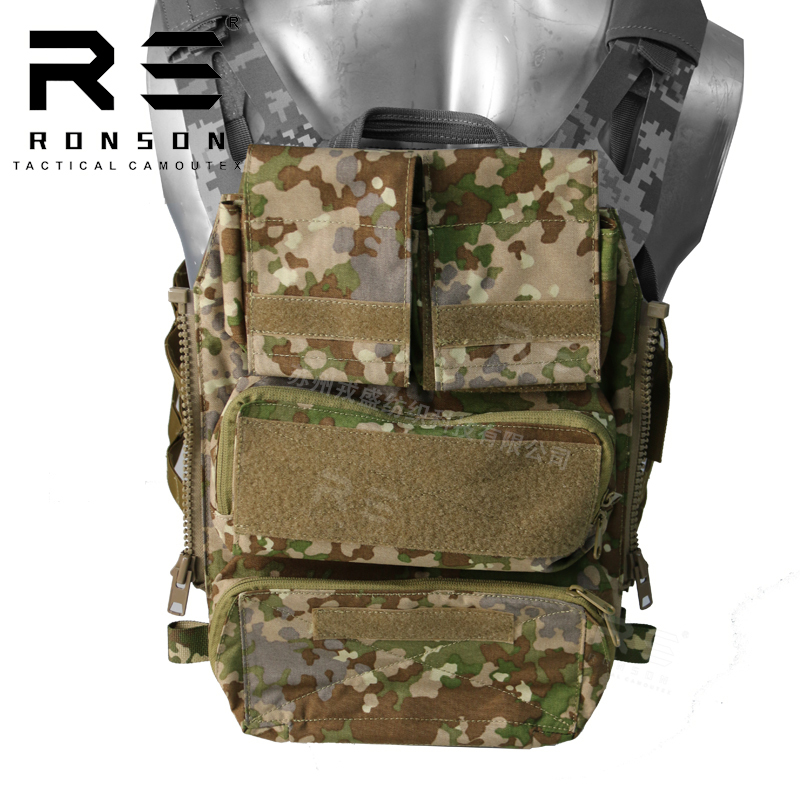 Rongsheng Camouflage Replica Tactical Backpack 2.0Jpc Avs Carrier Zipper Plate Bag Battlefield Sub-Bag Camouflage Can Be Customized