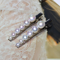 Fresh Water Pearl Side Clip Duckbill Clip Gradient Genuine Pearl Hairpin Clip Liu Haiclip Pair Clip Fashion Brief Jins Korean version