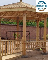 Beijing door-to-door measurement and installation of outdoor anti-corrosion wood pavilion carbonized wood pavilion park corridor villa courtyard frame
