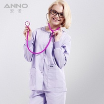 ANNO ANNO surgical gown round neck polyester cotton medical uniform Doctor Nurse general work clothes out tour clothes