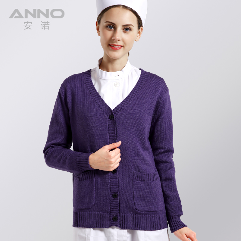 Anno ANNO knitted cardigan sweater coat new simple and versatile long-sleeved knitted sweater shawl outer coat