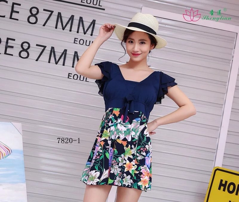 Đồ bơi nữ trung niên và cao tuổi Người mẫu mẹ bảo thủ che bụng giảm béo một mảnh áo tắm suối nước nóng cộng với đồ bơi cỡ lớn đồ bơi một mảnh