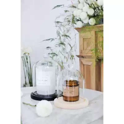 SCENTS) Scented candle glass cover display cover Dust cover Black log base decoration