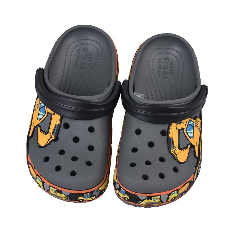 New Crocs Carlo Chi Fun Academy Card Luoban pattern Xiaoke Luoge beach hole children's shoes 204983