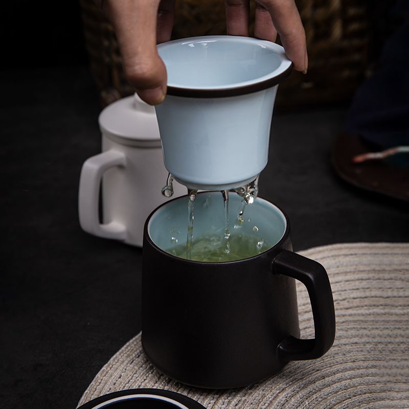 Large Capacity Mark Cup Ceramic With Lid Filter Tea Cup Office Tea Cup Home Flower Tea Home Flower Tea Customizable Water Cup