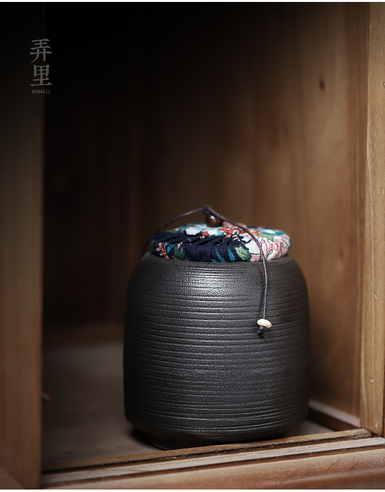 Get in | small household ceramic tea caddy fixings sealed tank storage tank receives Japanese coarse pottery tea warehouse inventory