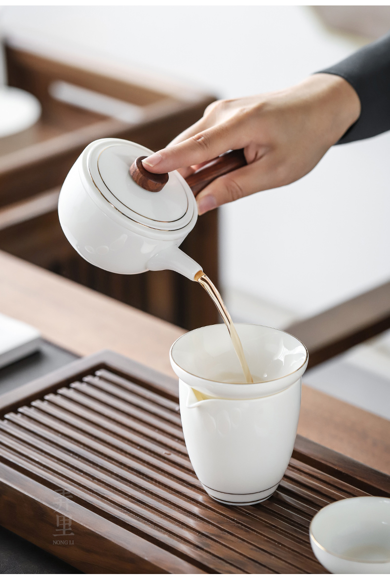 The Get | Japanese kung fu tea set in white porcelain ceramic sharply Shi Gan plate tea table contracted home office