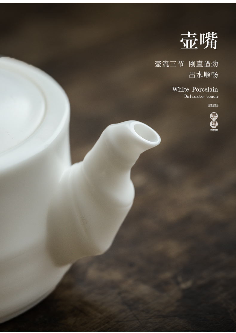 The Get | in dehua white porcelain kung fu tea set the whole household teapot office tureen cups gift boxes