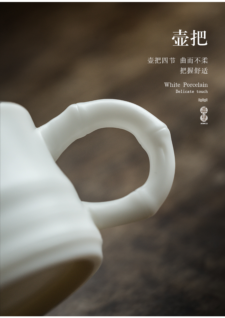 The Get | ceramic dehua white porcelain teapot kung fu tea set the teapot in household teapot manual single side put as the pot