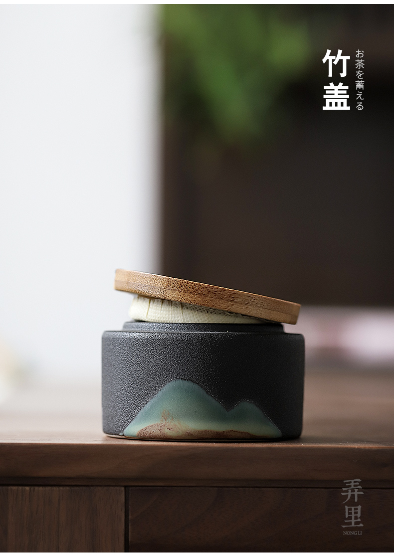 The Get caddy fixings household ceramic POTS in small pu 'er travel tea caddy fixings portable mini packing seal pot