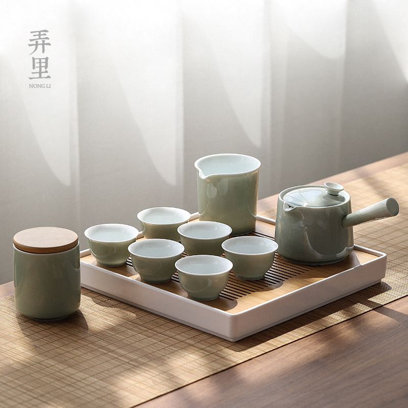 Dai Ash Japanese Tea Set Kung Fu Tea Set Tea Pot Set Home Simple Zen Tea Tray Carrying Bag