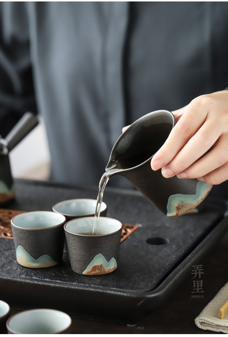 The Get | Japanese zen kung fu tea set office in contracted sharply Shi Gan mercifully tray table side of black pottery pot