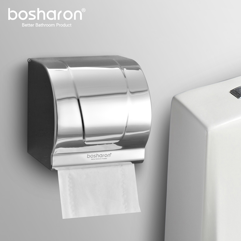 Toilet non-perforated roll toilet paper holder 304 stainless steel small roll tissue holder sanitary paper box dressing room toilet paper holder